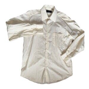 Guy Laroche Paris Men’s Dress Shirt Egyptian Cotton 42 Yellow Single Stitch EUC